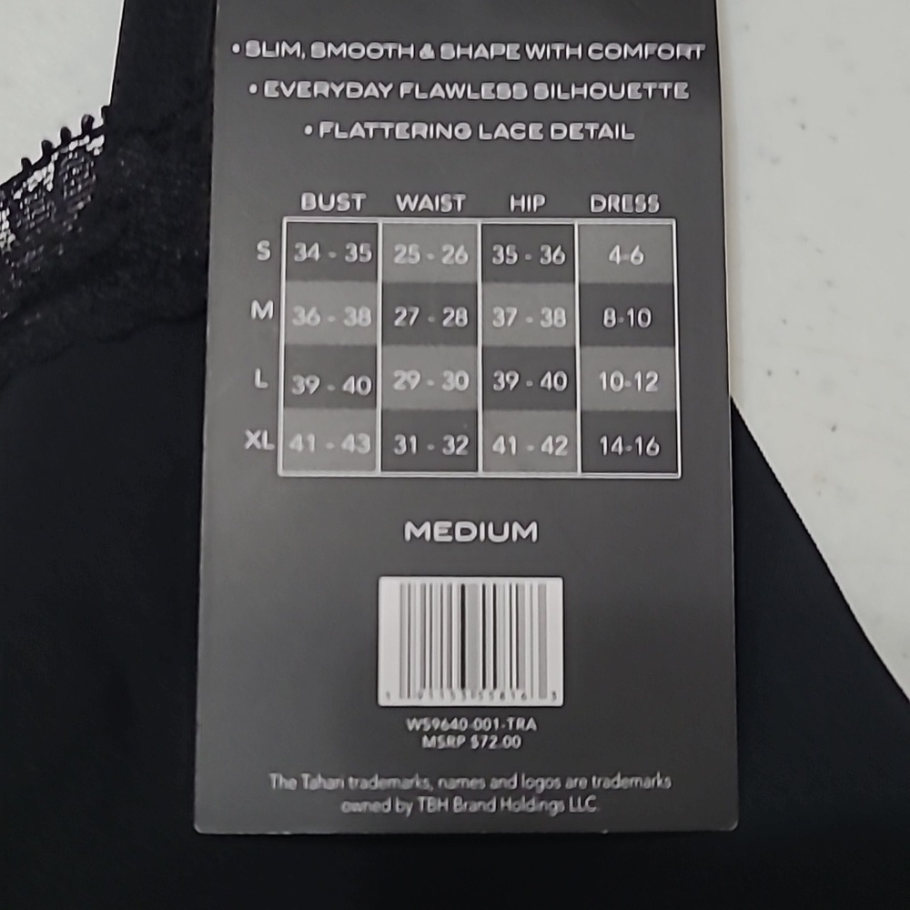 NWT Tahari Black Sculpting Bodysuit size Medium - Picture 5 of 8